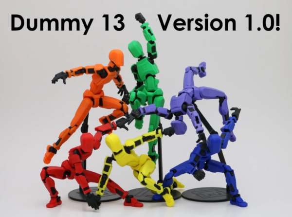 Dummy 13 3D Printable Action Figure, Highly Articulated Customizable Model, DIY 3D Printing Toy, Expressive Articulated Figure